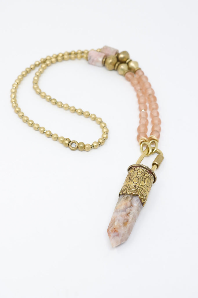 Mya Lambrecht Sakura Agate Pendant Necklace | ATELIER957