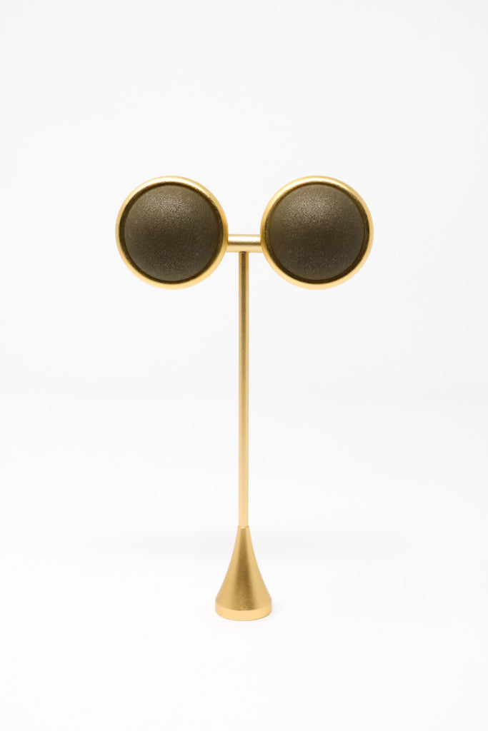 Michaela Malin Button Bronze Gold Earrings | ATELIER957