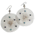Sarah Cavender Crocheted Circle Stone Earrings