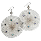 Sarah Cavender Crocheted Circle Stone Earrings