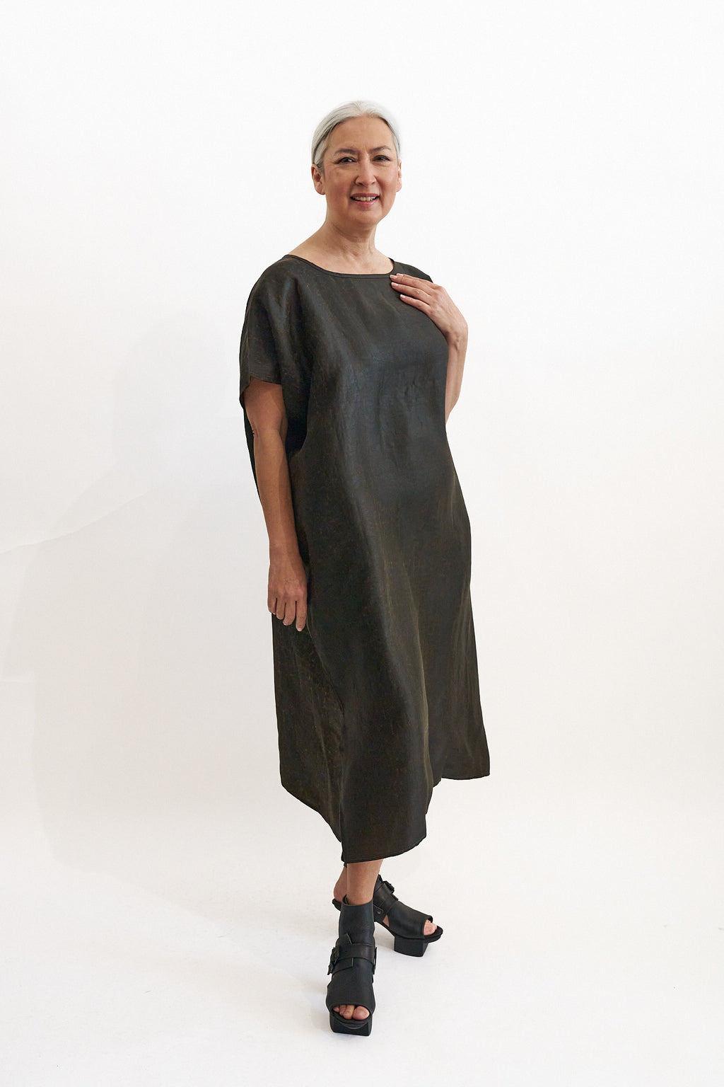 Noir Mud Silk Reversible Tunic | ATELIER957