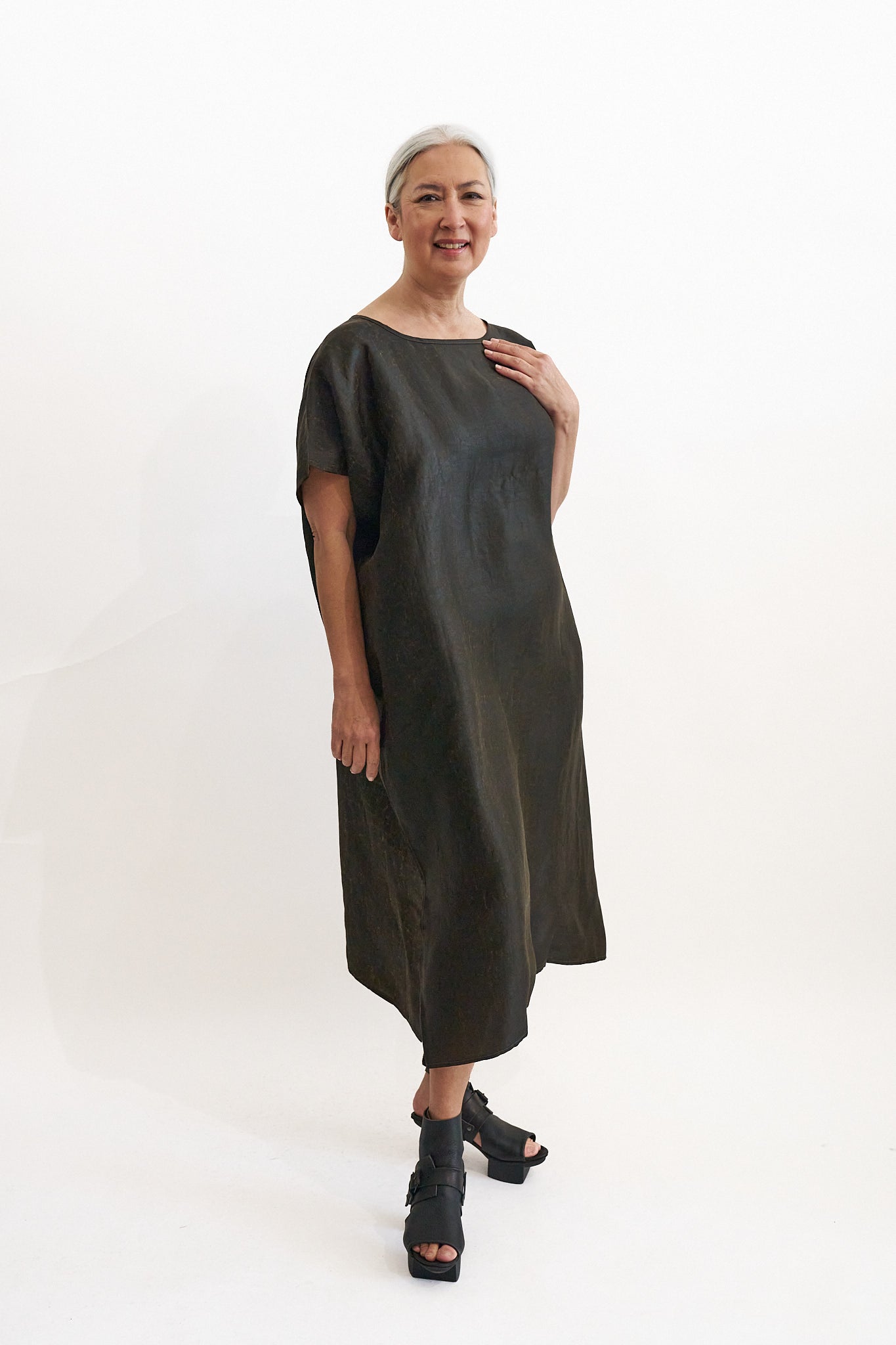 Noir Mud Silk Reversible Tunic | ATELIER957