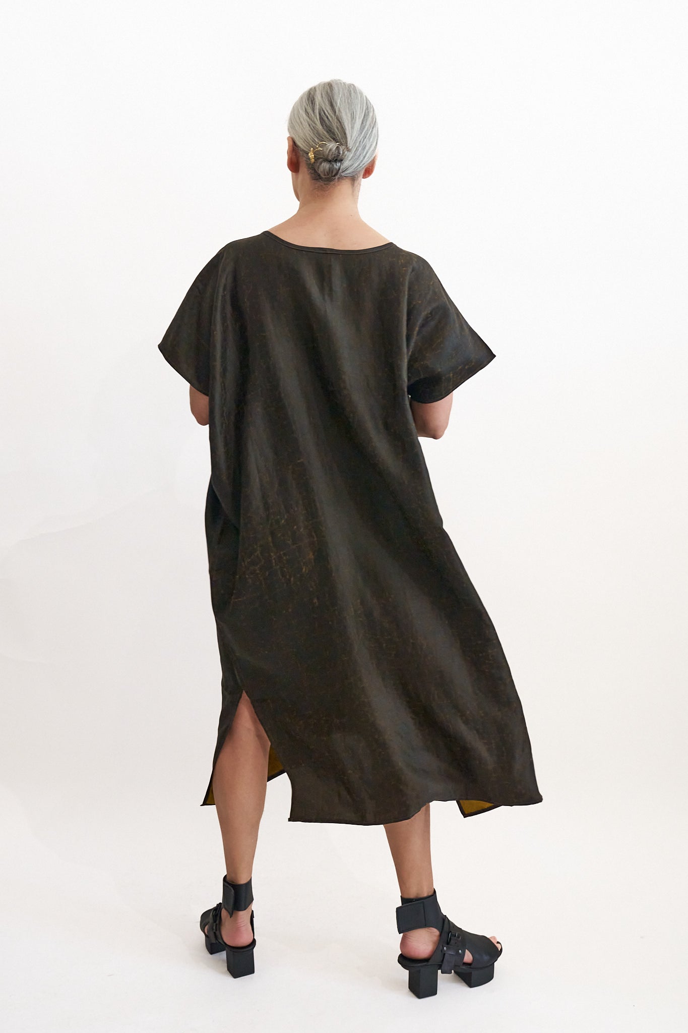 Noir Mud Silk Reversible Tunic | ATELIER957