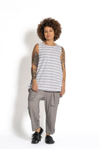 PLUSLAVIE PLÜ Black Stripe Cement Top | ATELIER957