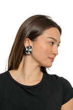 Sally Bass B&W Resin Clip-On Earrings | ATELIER957