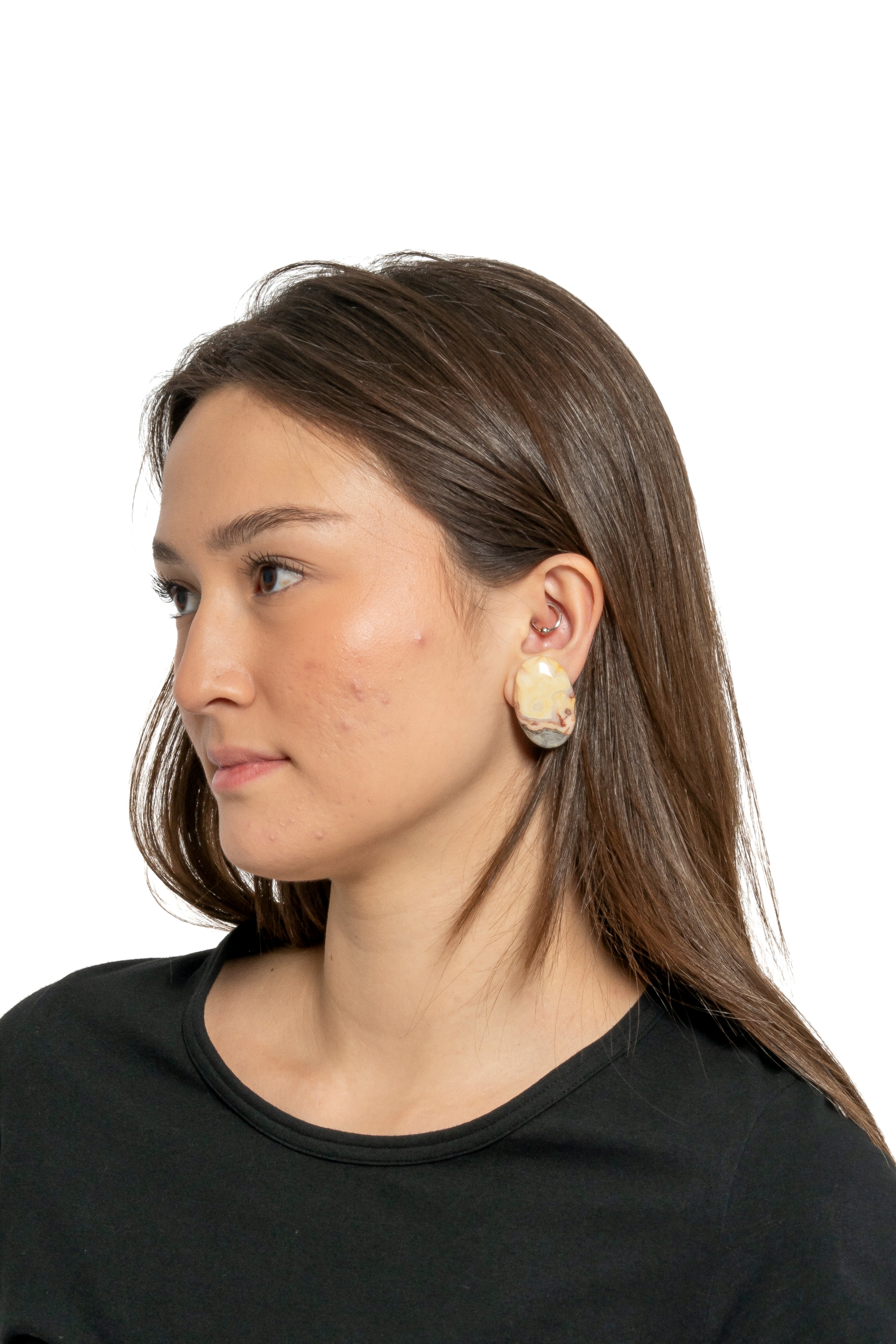Sally Bass Sandy Agate Clip-On Earrings | ATELIER957