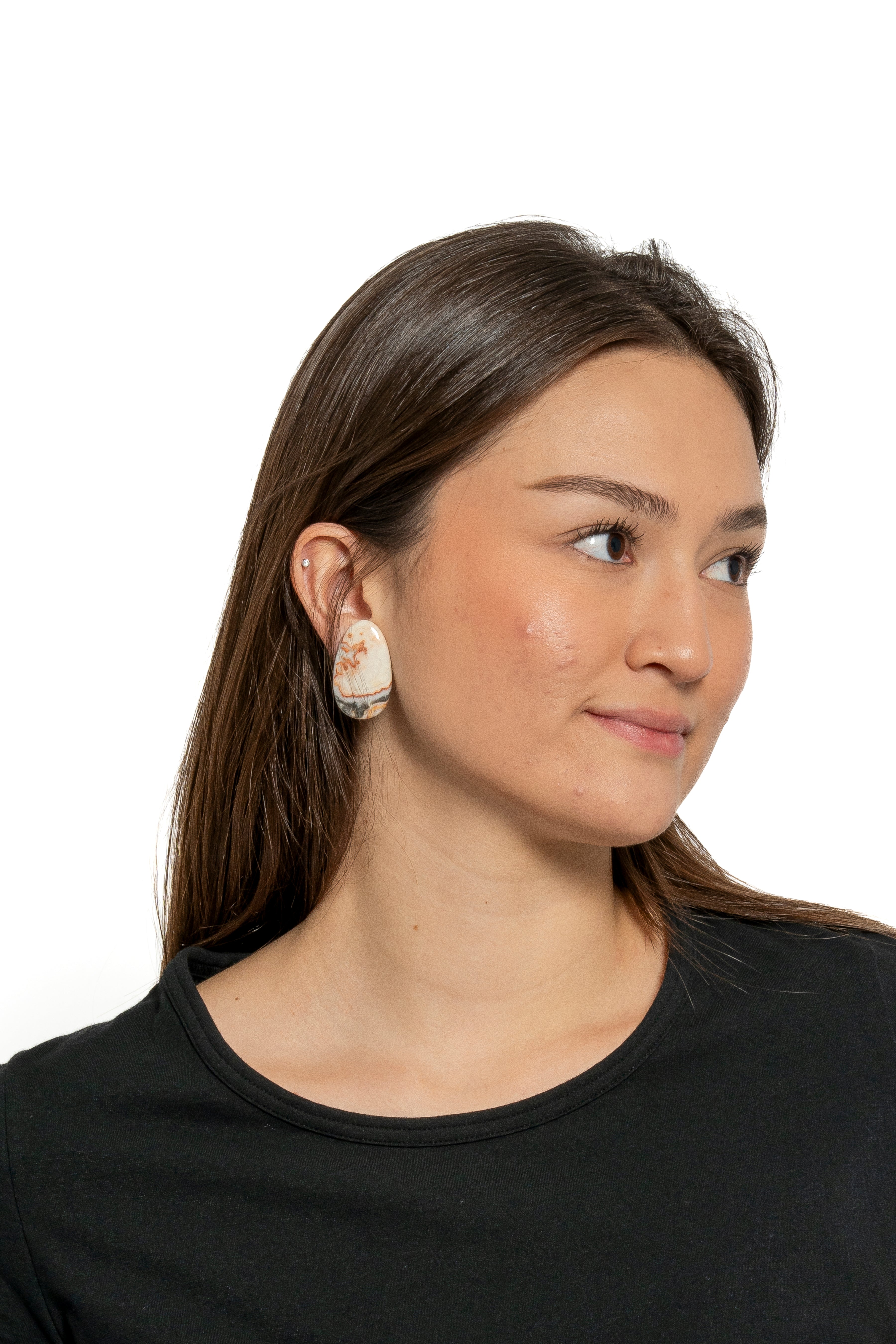 Sally Bass Sandy Agate Clip-On Earrings | ATELIER957