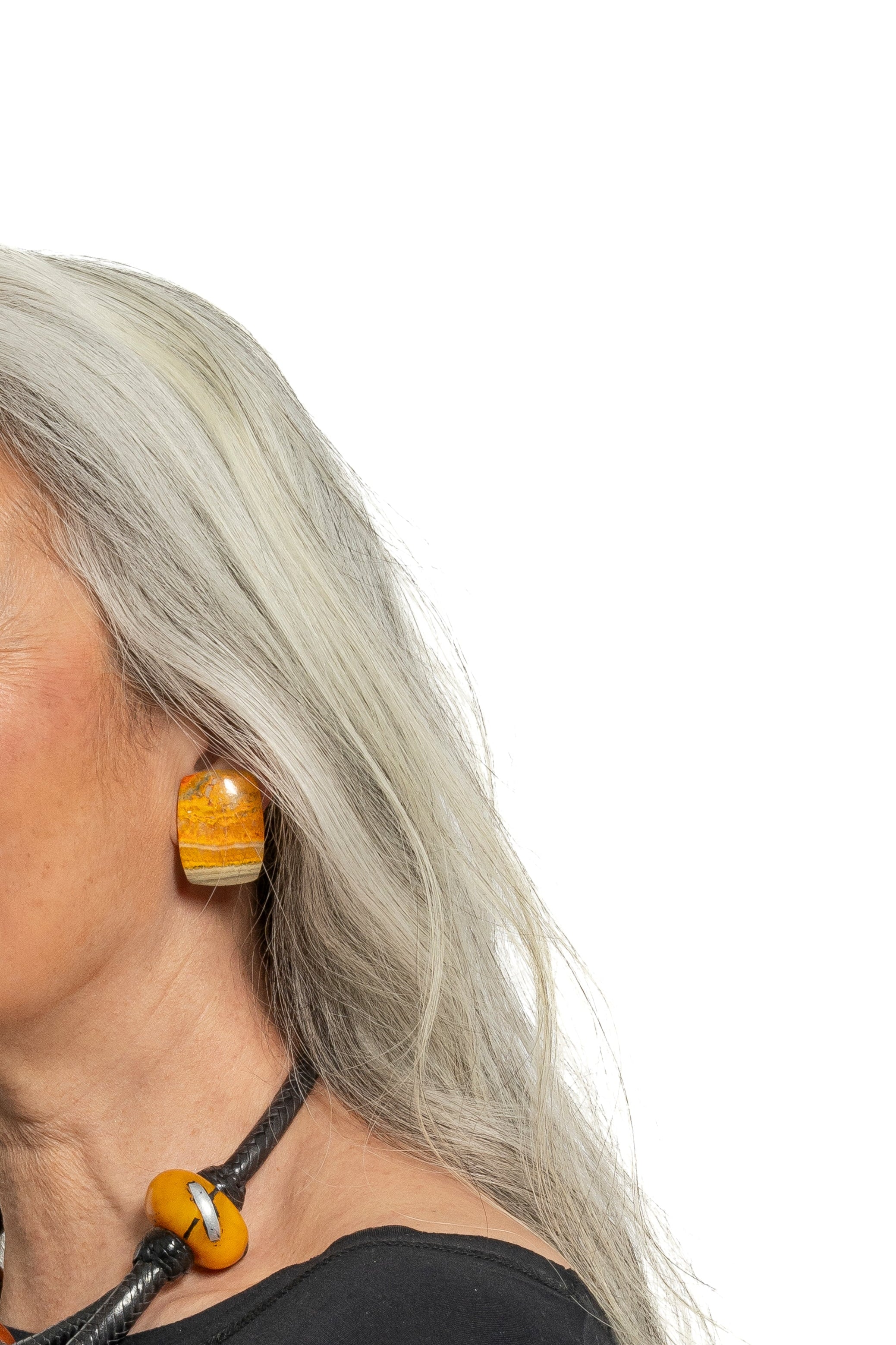 Sally Bass Bumblebee Jasper Clip-On Earrings | ATELIER957
