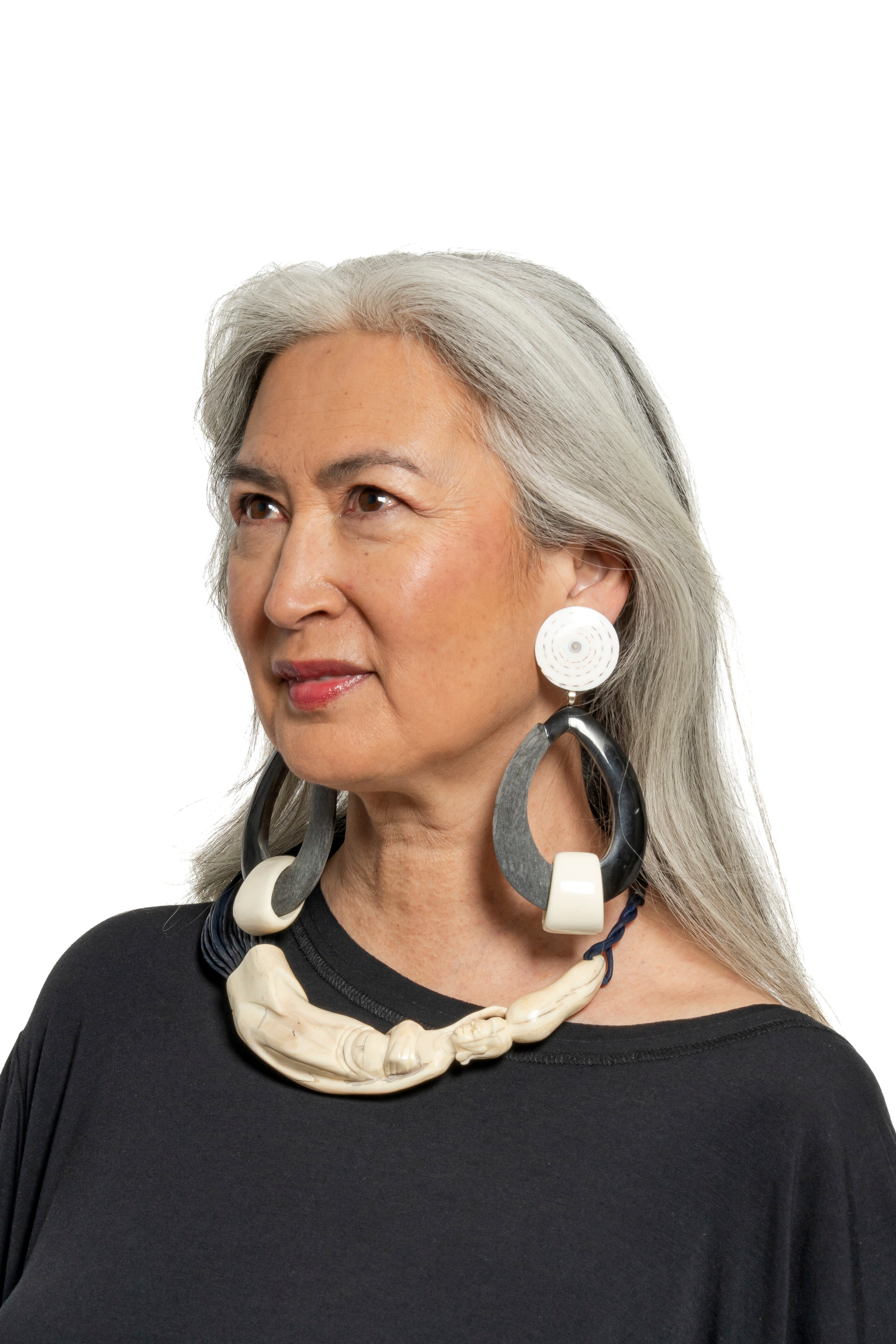 Sally Bass Silver Carved Bone Necklace | ATELIER957
