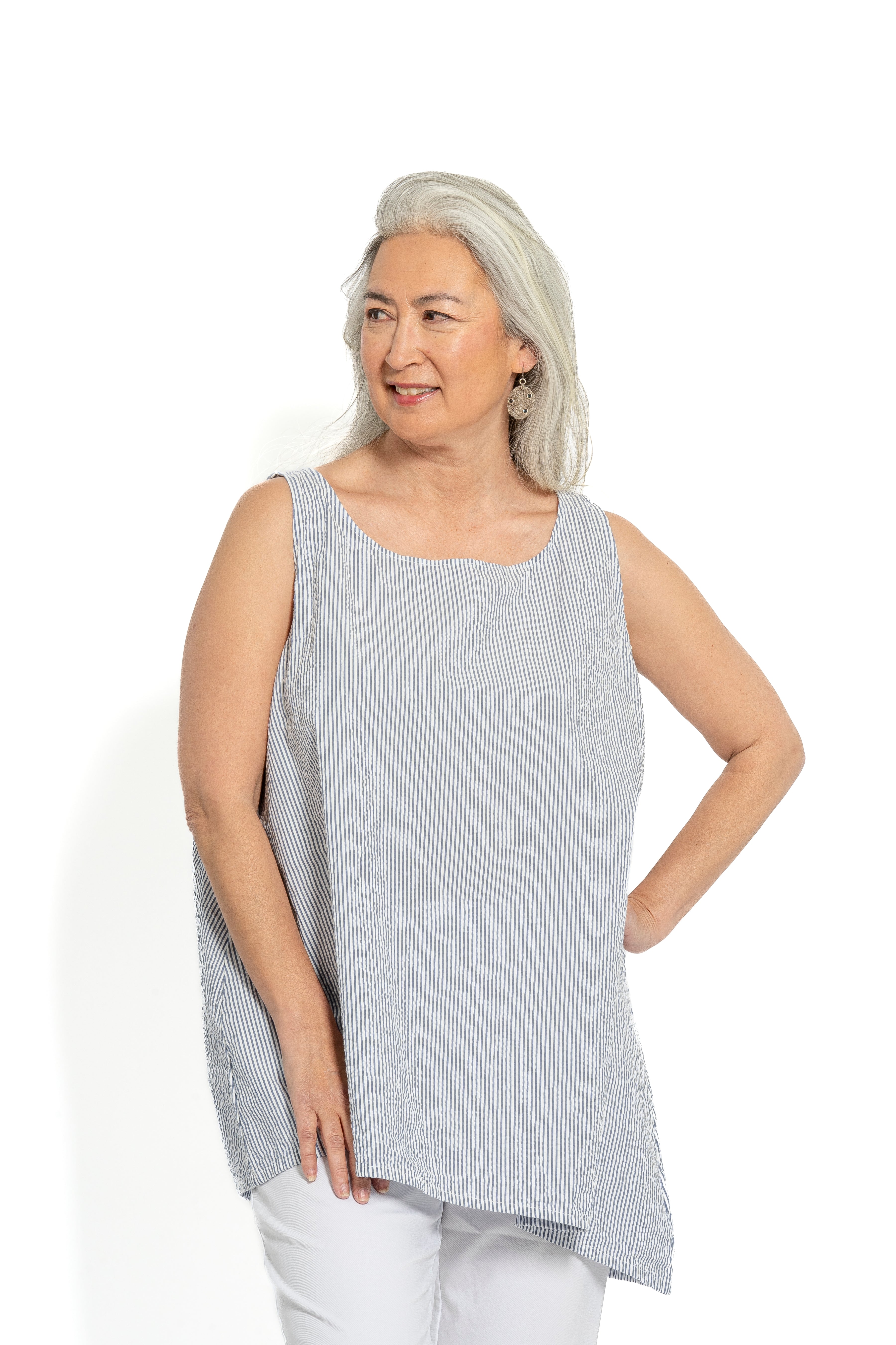 Krista Larson Basic Seersucker Top | ATELIER957
