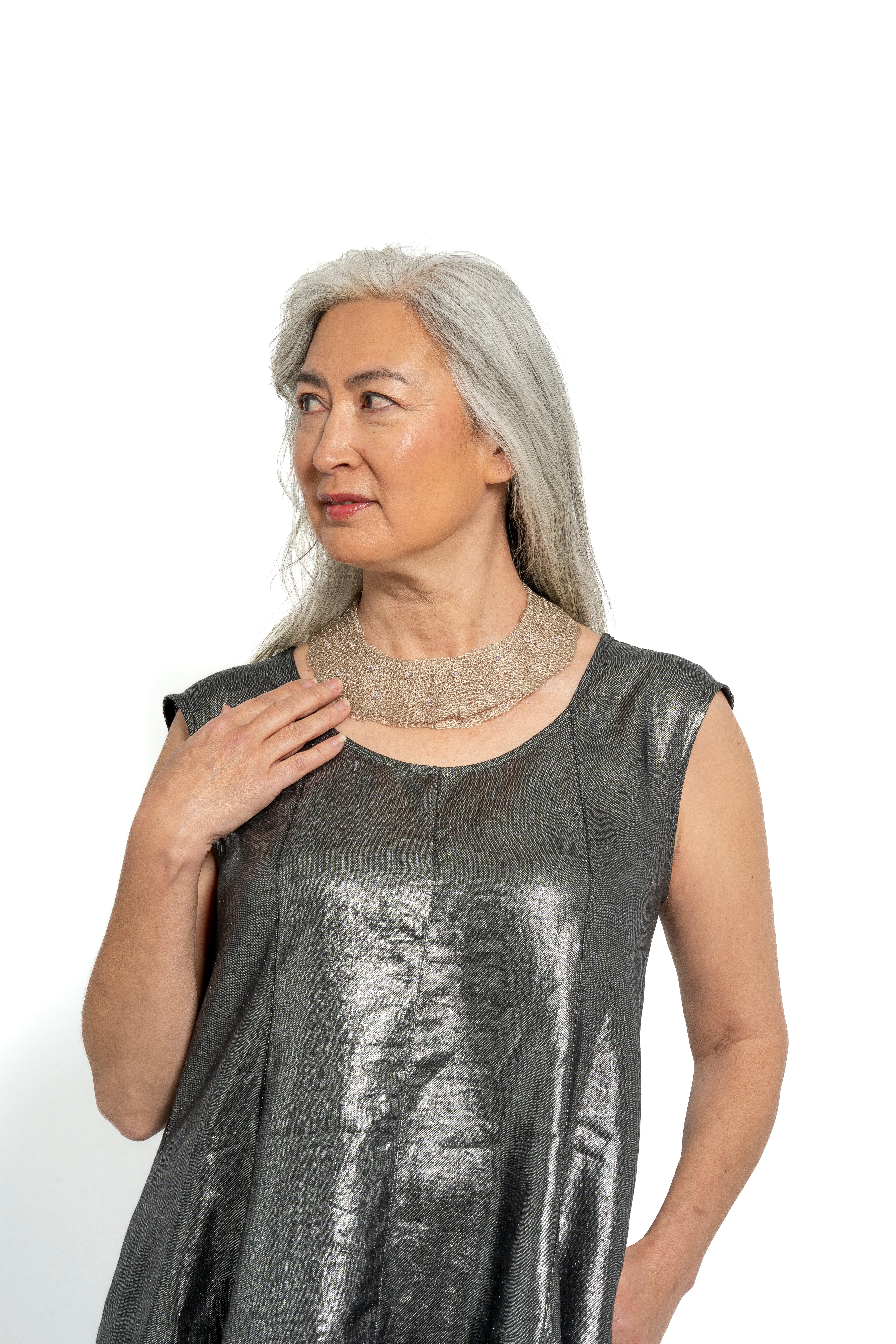 Sarah Cavender crocheted Look Collar With Scattered Crystals | ATELIER957