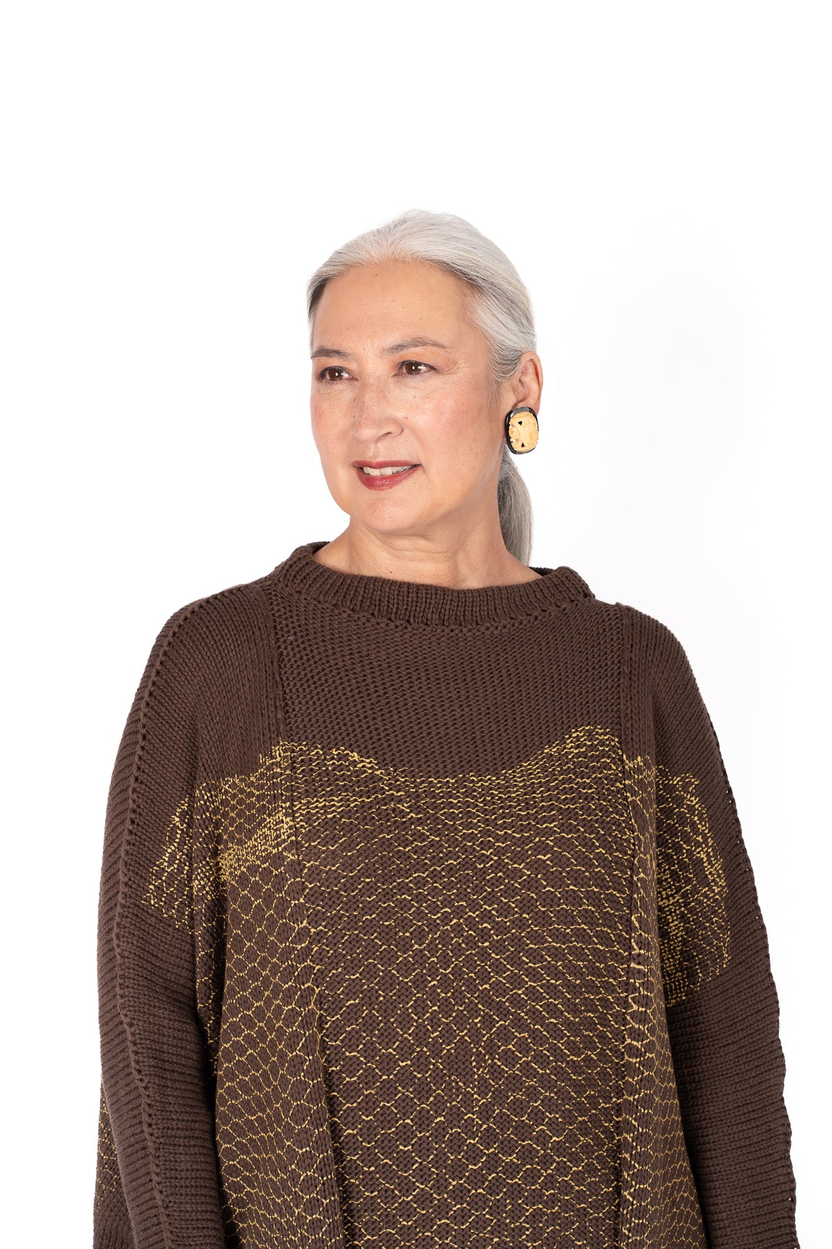 Sally Bass Carved Chinese Bone on Horn Earrings | ATELIER957