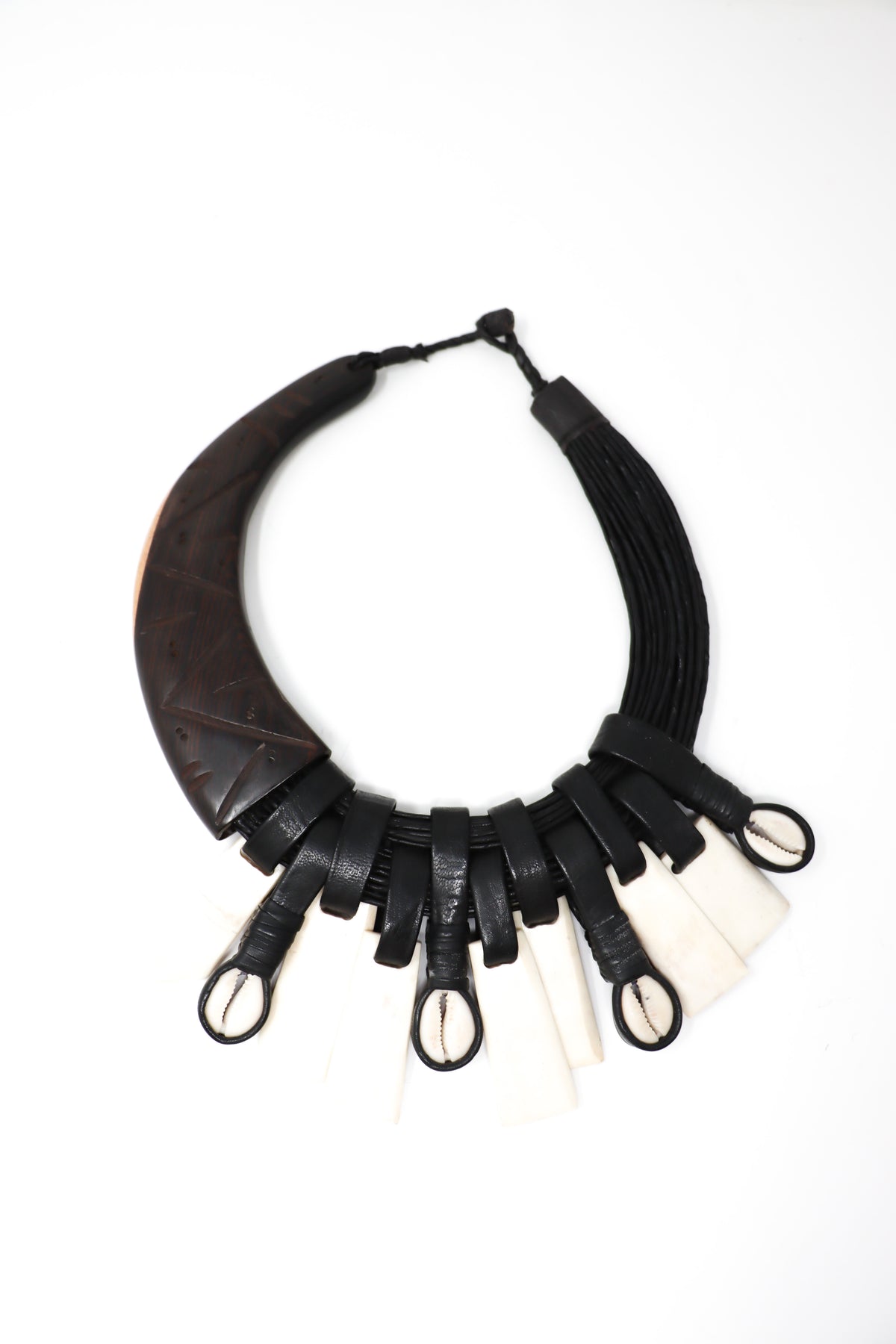 Sally Bass African Leather Necklace