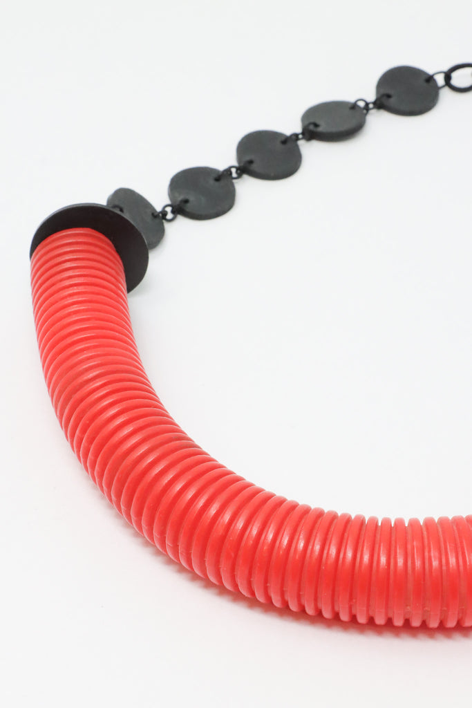 Tammy Rice Red Tubing Necklace I ATELIER957