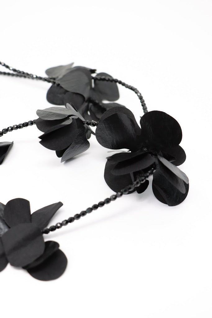 maria calderara Black Crystal Flower Necklace | ATELIER957