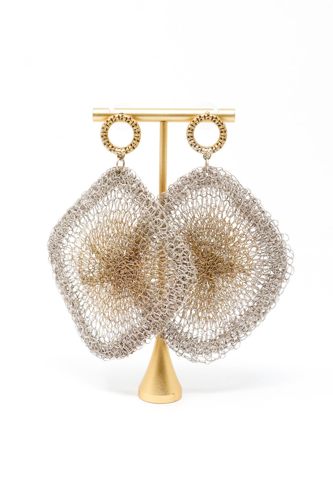 Sarah Cavender Grand Marquis Crocheted Wire Earrings | ATELIER957