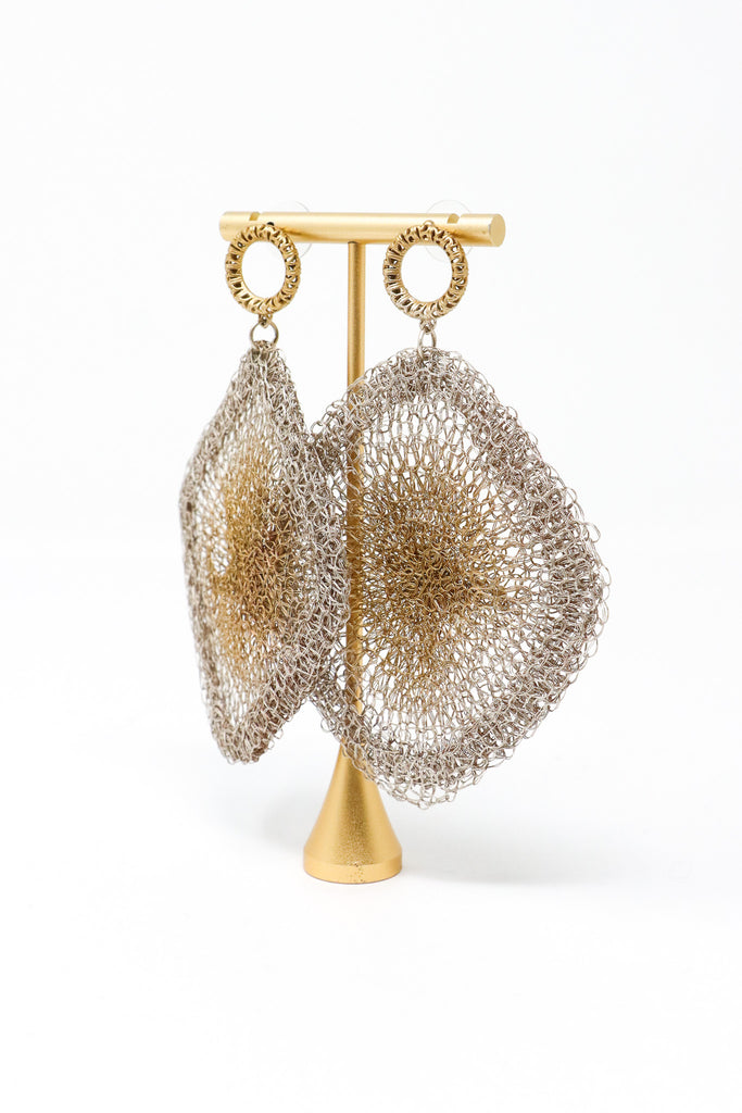 Sarah Cavender Grand Marquis Crocheted Wire Earrings | ATELIER957