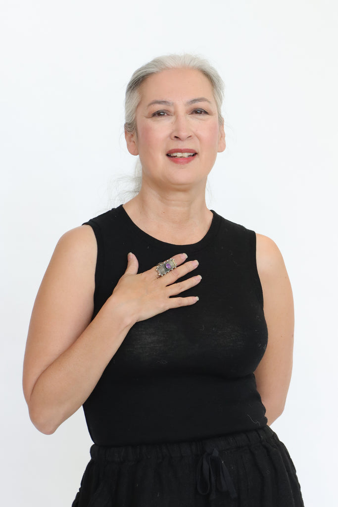 Sally Bass Amethyst Stone Ring (2 colors) | ATELIER957