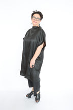 Noir Mud Silk Patchwork Tunic | ATELIER957