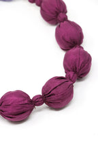 Sally Bass Beads Statement Silk Wrapped Necklace