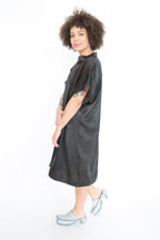 Noir Mud Silk Patchwork Tunic | ATELIER957