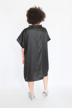 Noir Mud Silk Patchwork Tunic | ATELIER957