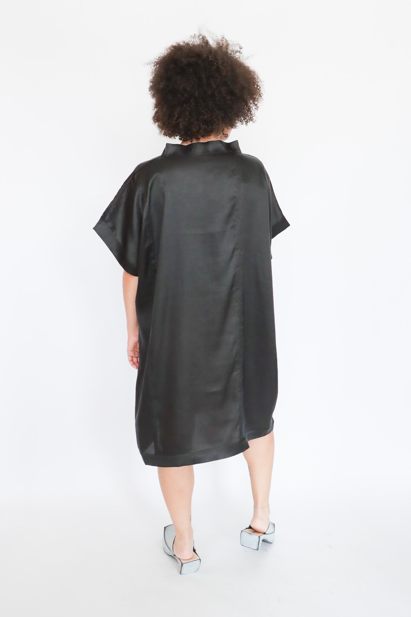 Noir Mud Silk Patchwork Tunic | ATELIER957