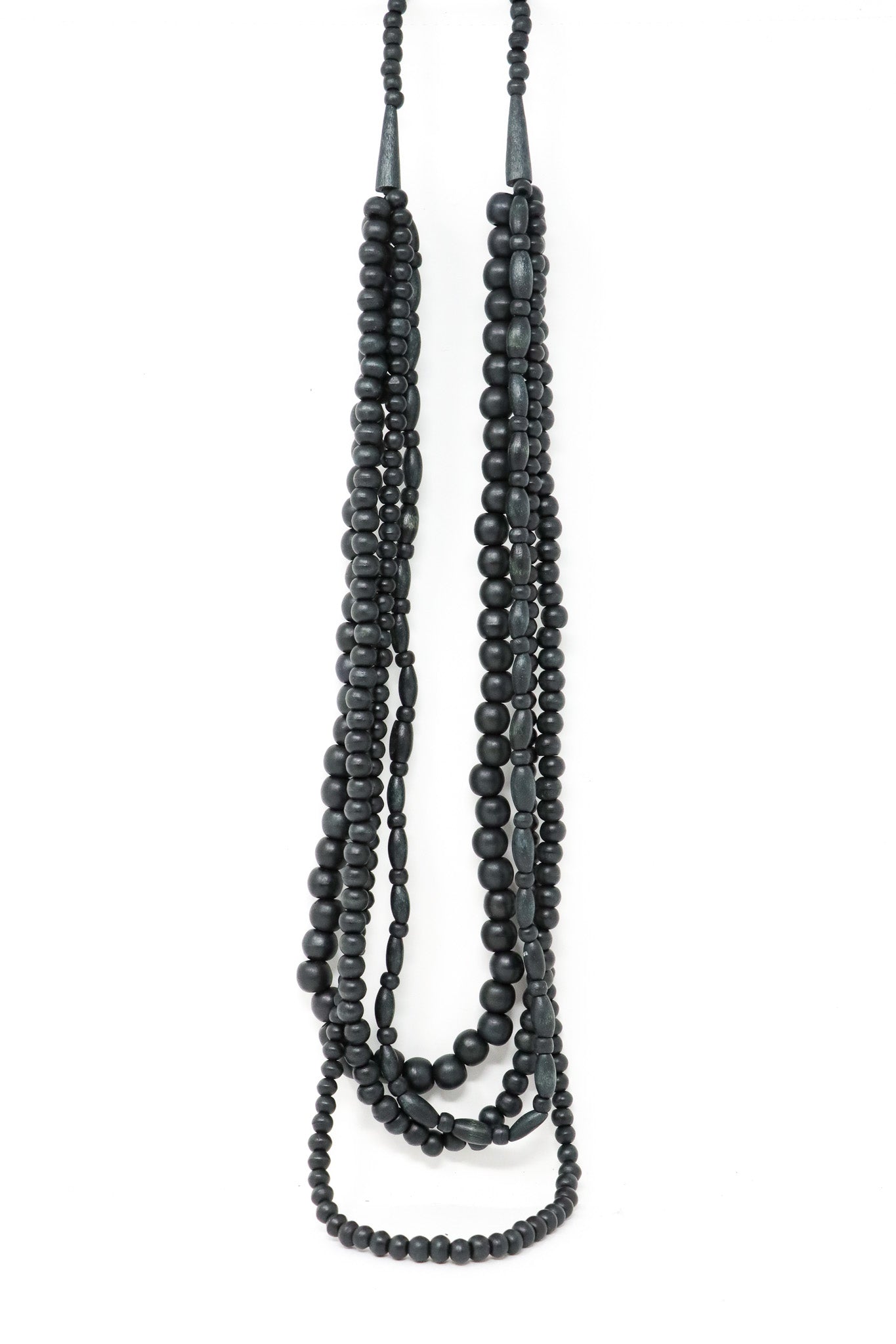 Sally Bass Layered Wooden Beads Necklace (4 Colors) | ATELIER957