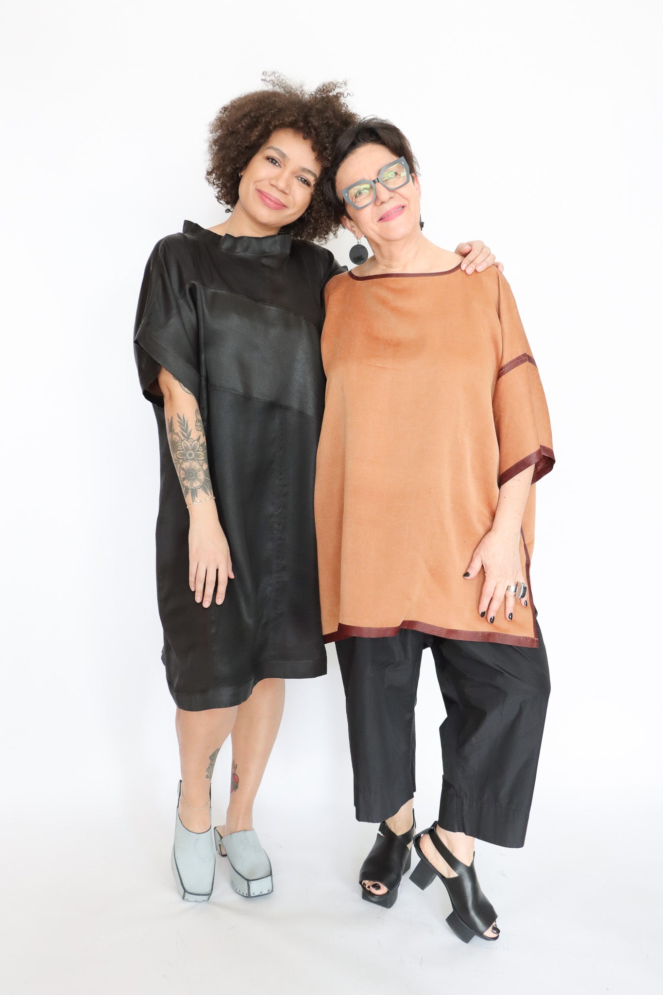 Noir Mud Silk Patchwork Tunic | ATELIER957