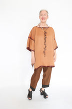Noir Mud Silk Habotai Rust Tunic | ATELIER957