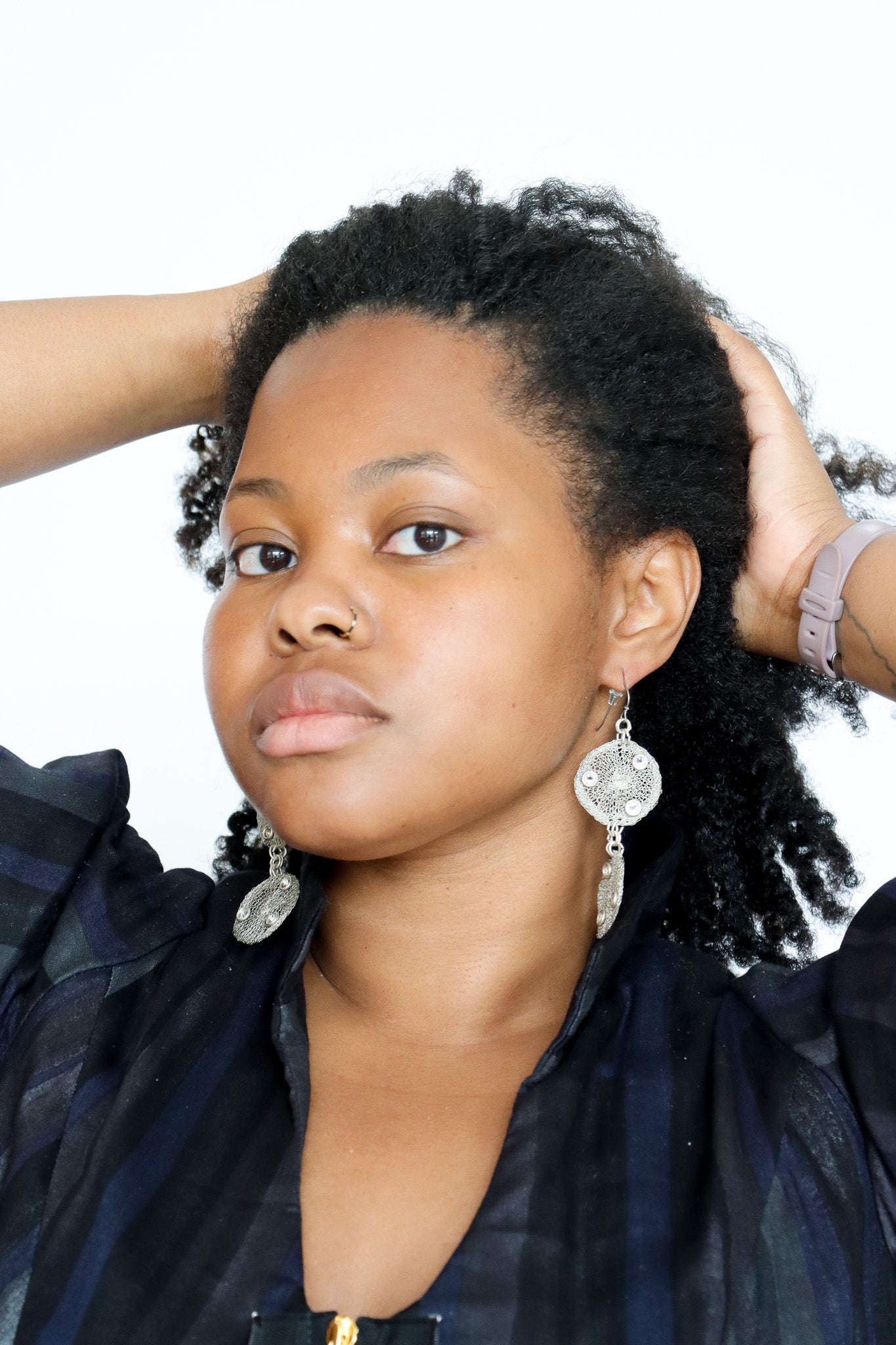Sarah Cavender Double Circle Fine Mesh Earrings | ATELIER957