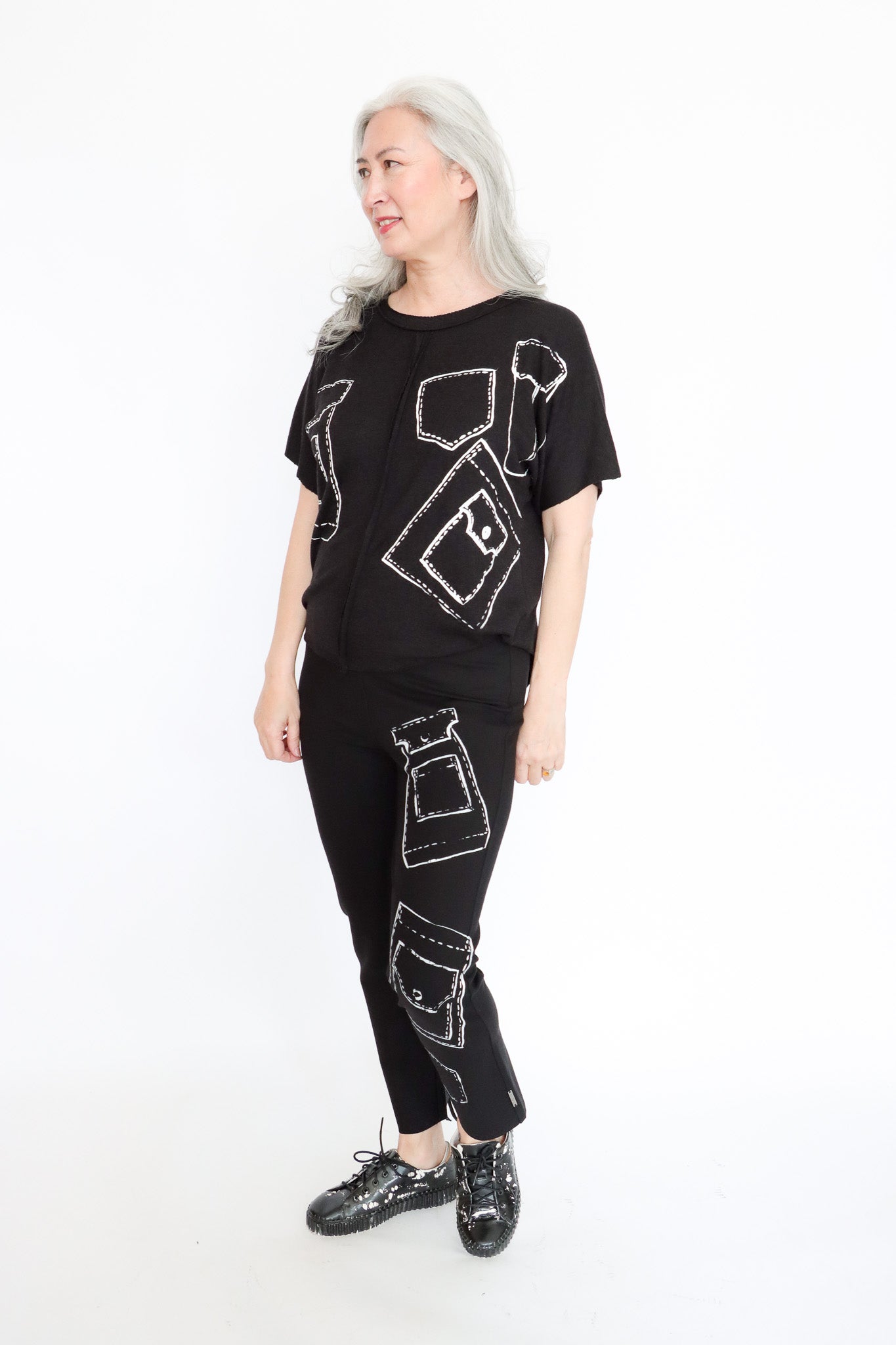 Paper Temples Crew Pocket Print Top | ATELIER957