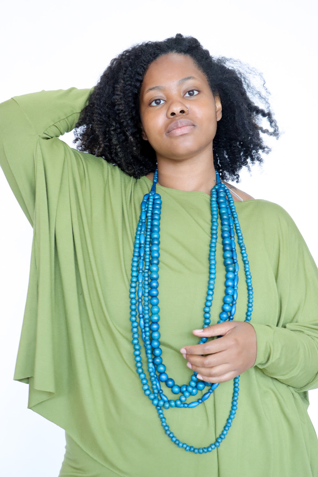 Sally Bass Layered Wooden Beads Necklace (4 Colors) | ATELIER957