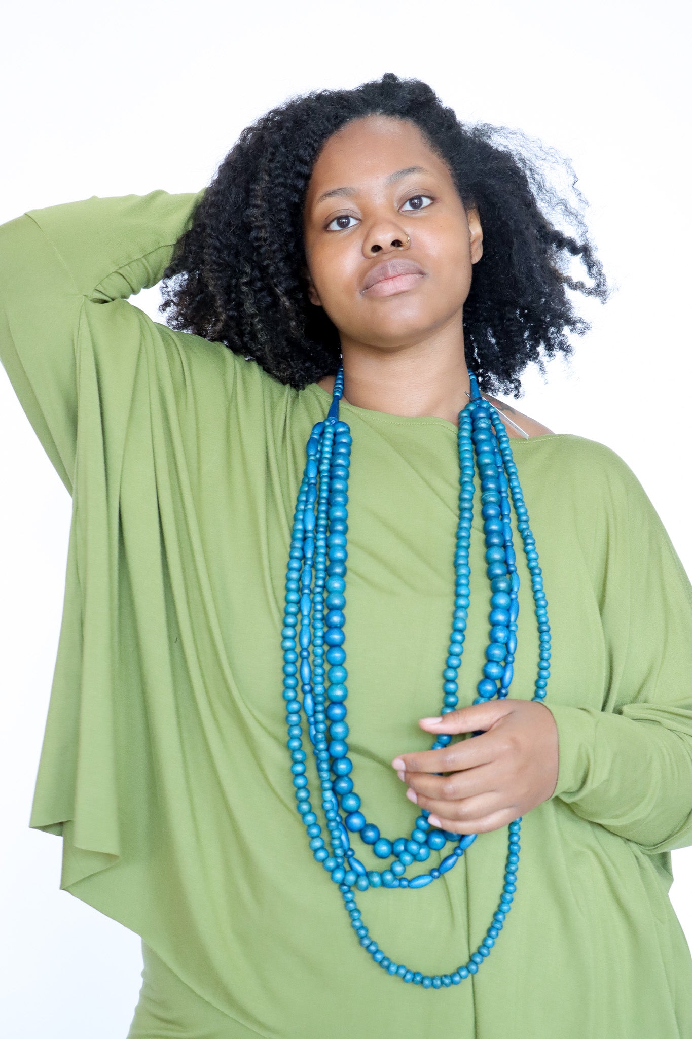 Sally Bass Layered Wooden Beads Necklace (4 Colors) | ATELIER957