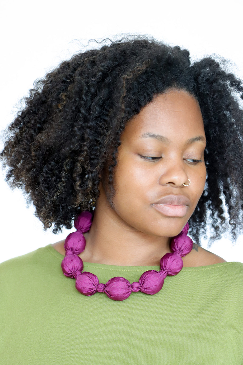 Sally Bass Beads Statement Silk Wrapped Necklace | ATELIER957