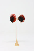 Sally Bass Red Wine Agate Clip-On Earrings
