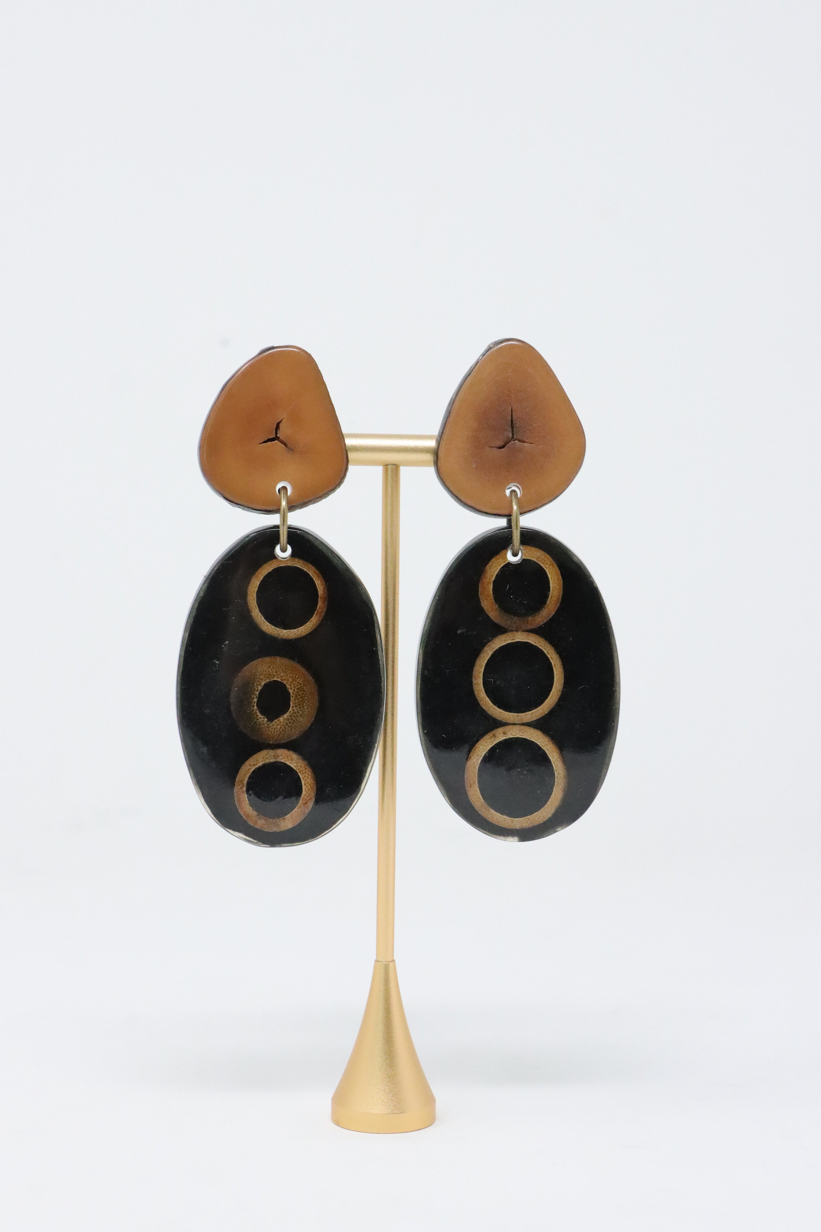 Sally Bass Cinnamon Clip-On Earrings
