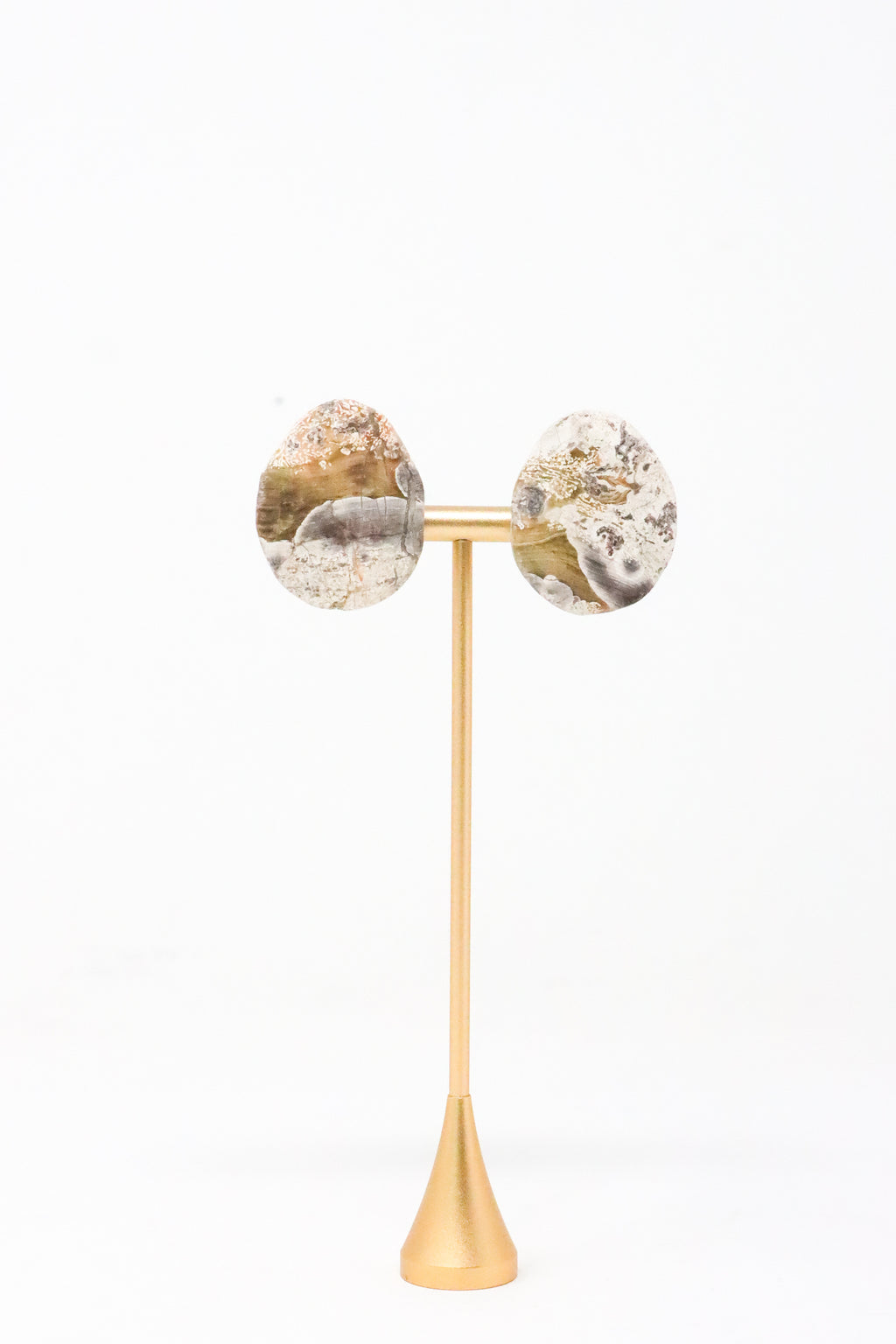 Sally Bass Sandy Agate Clip-On Earrings