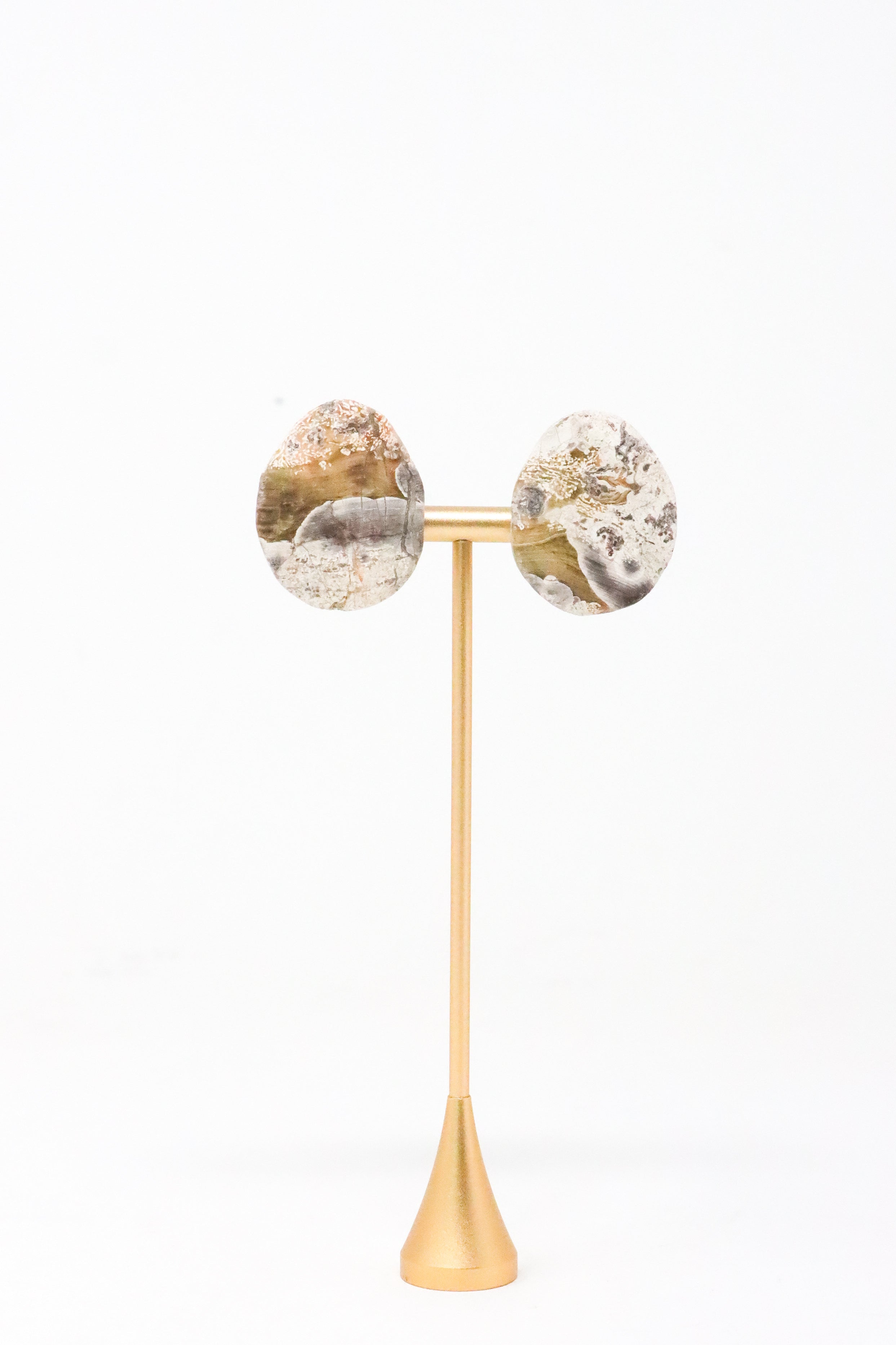 Sally Bass Sandy Agate Clip-On Earrings