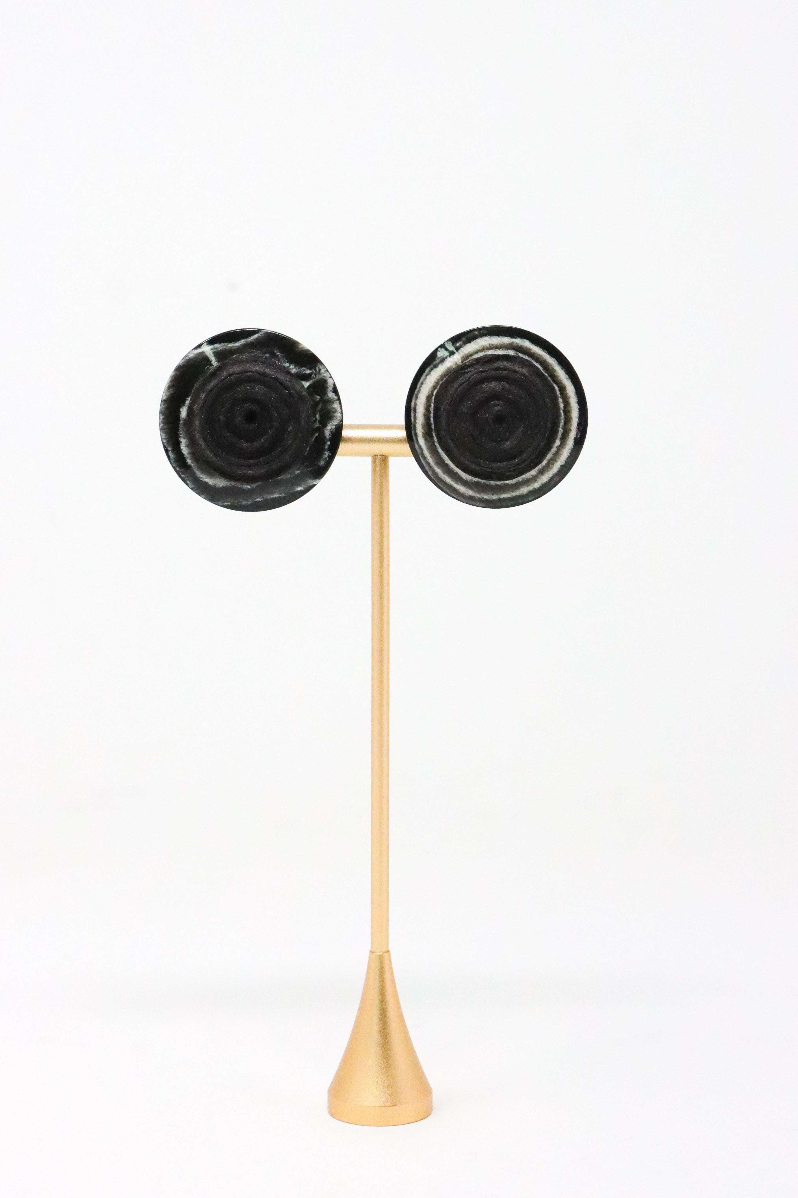 Sally Bass Black Swirl Clip-On Earrings
