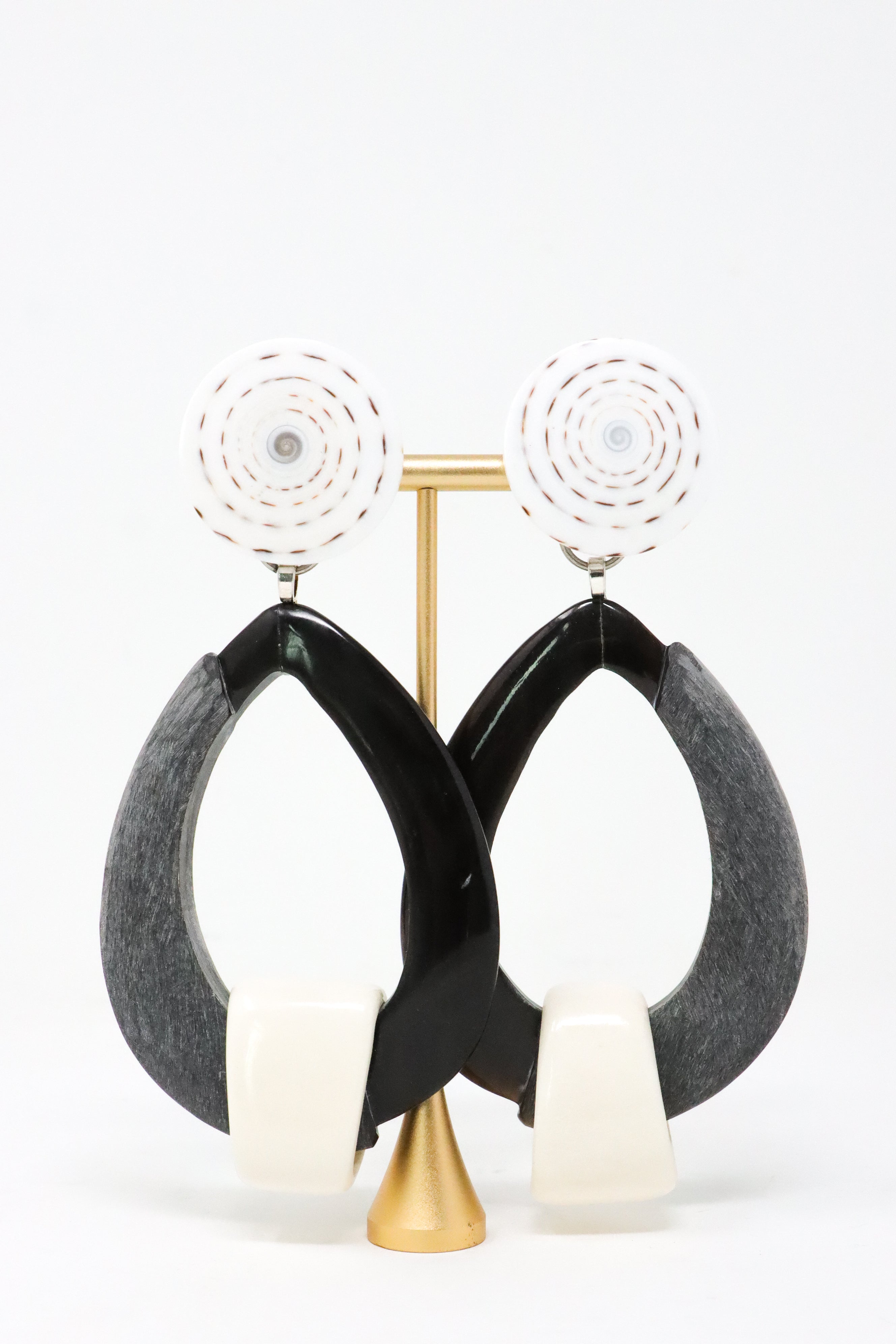 Sally Bass Bone Clip-On Earrings
