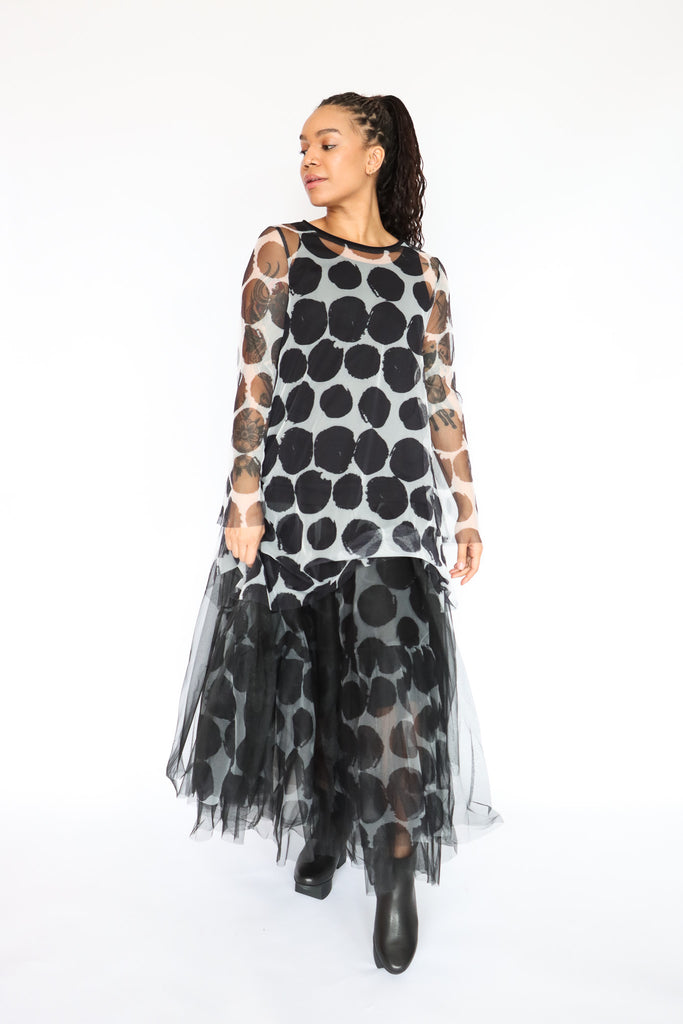 LUUKAA Polka Dot Mesh Tunic | ATELIER957