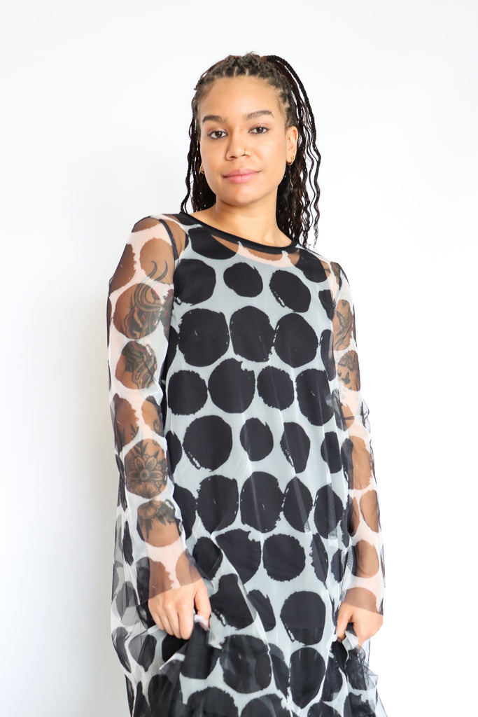 LUUKAA Polka Dot Mesh Tunic | ATELIER957