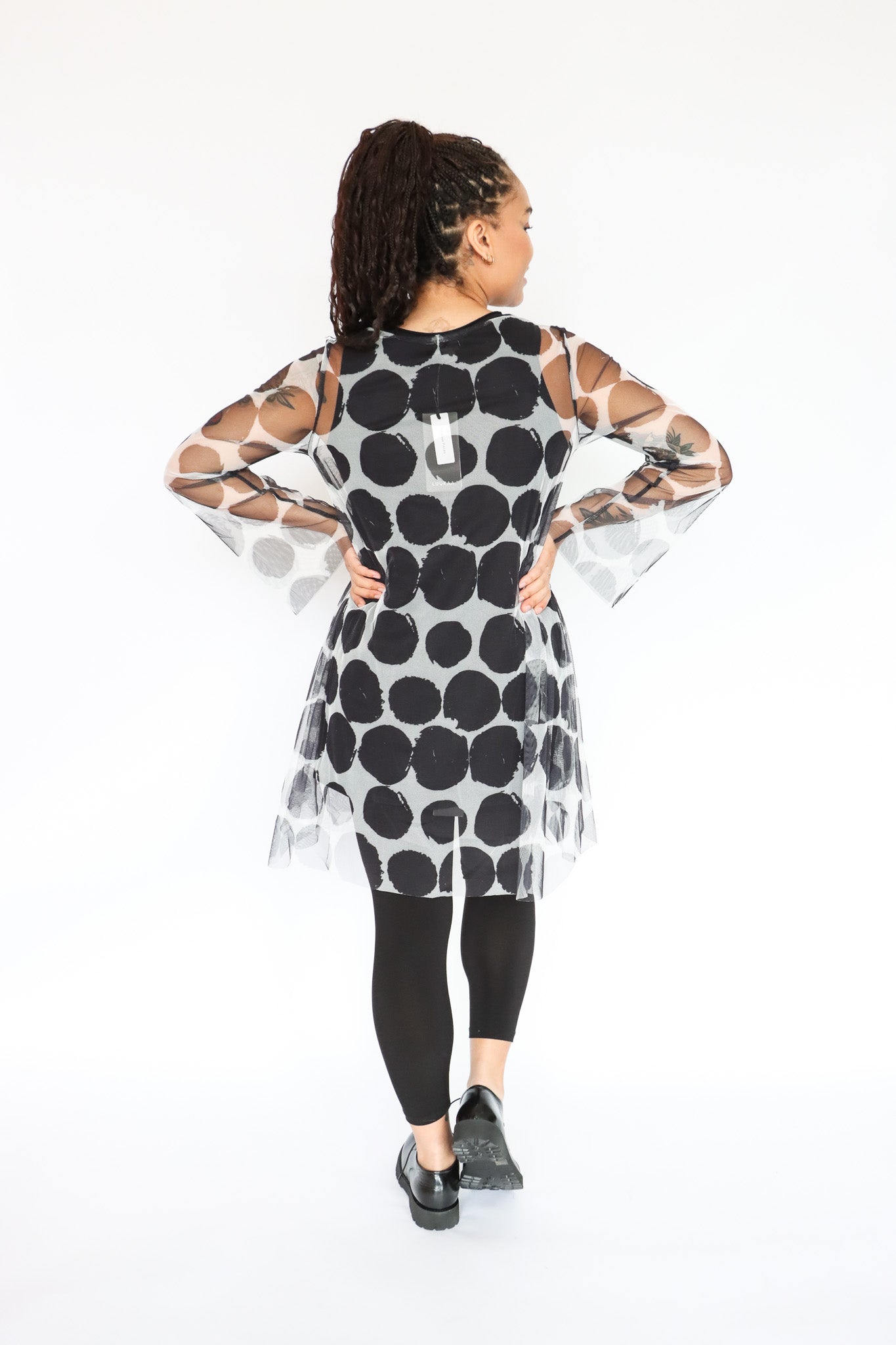 LUUKAA Polka Dot Mesh Tunic | ATELIER957