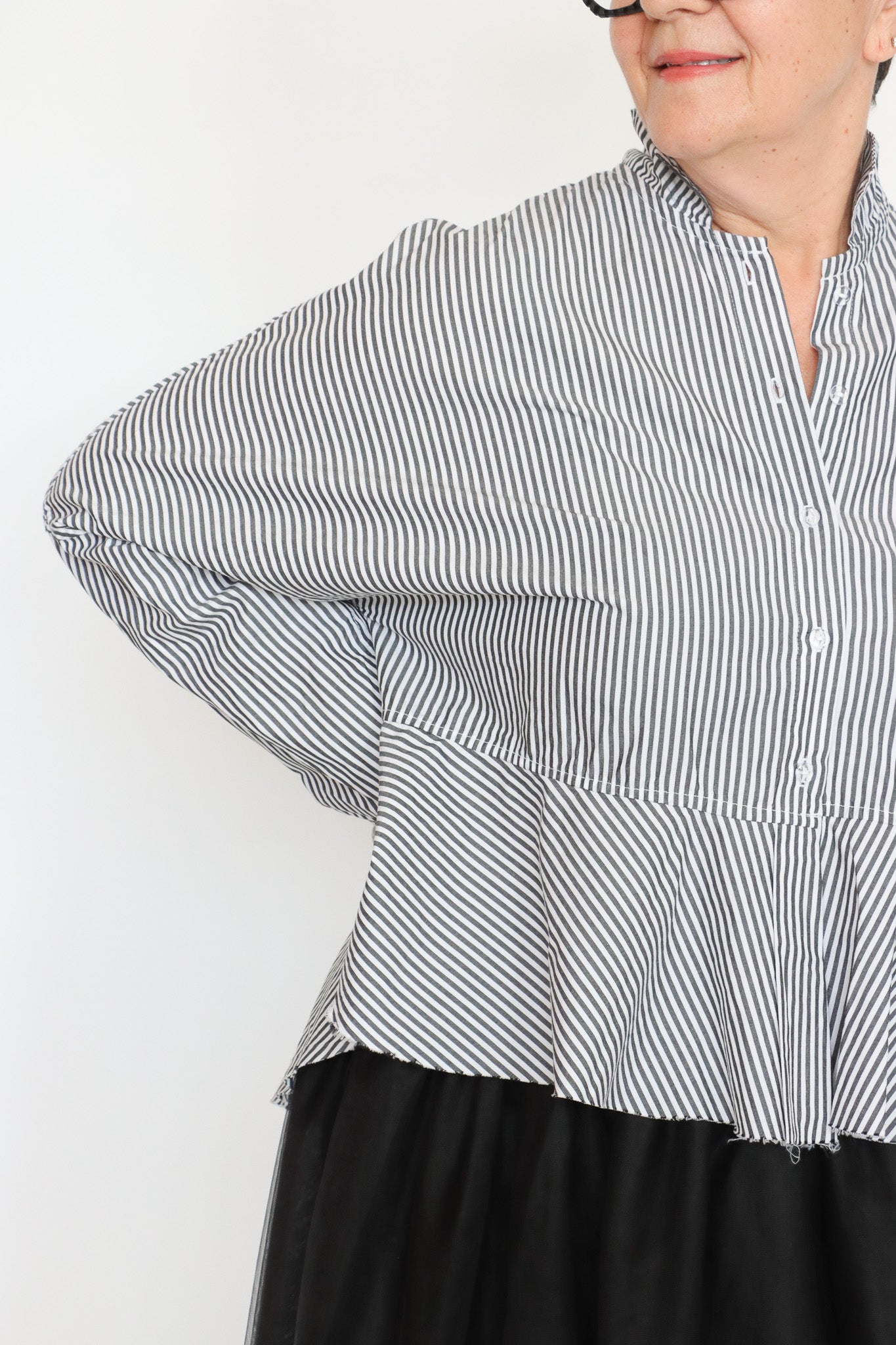 Paper Temples Stripe Flounce Top | ATELIER957