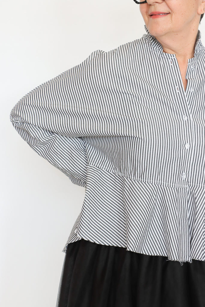 Paper Temples Stripe Flounce Top | ATELIER957