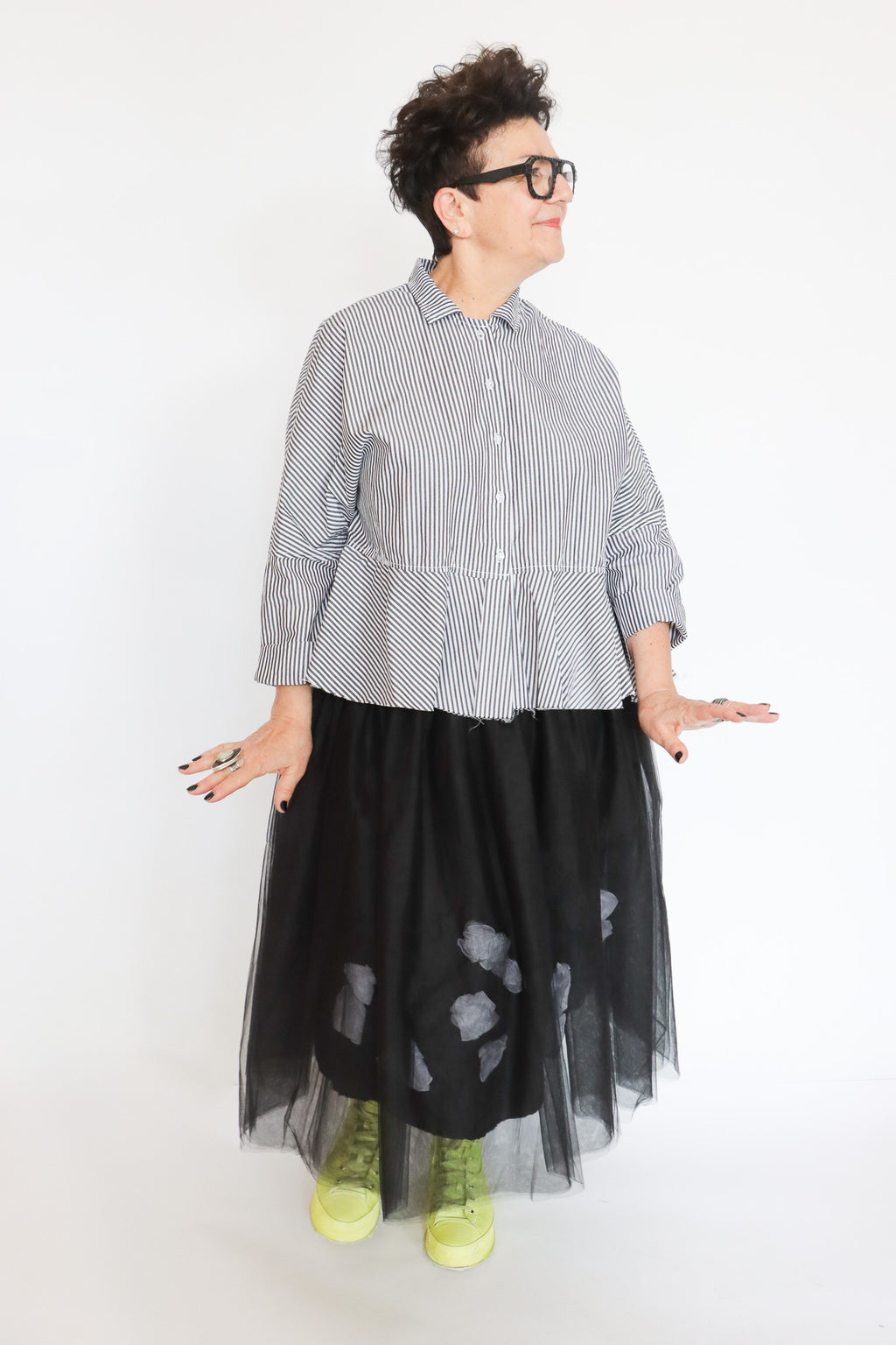 Paper Temples Stripe Flounce Top | ATELIER957