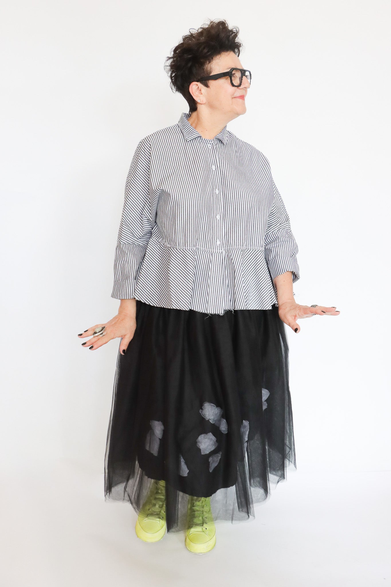 Paper Temples Stripe Flounce Top | ATELIER957