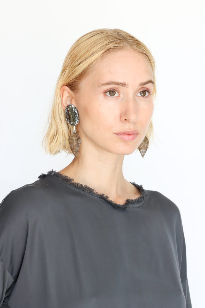 Sally Bass Handwoven Mesh Drop Earrings  | ATELIER957