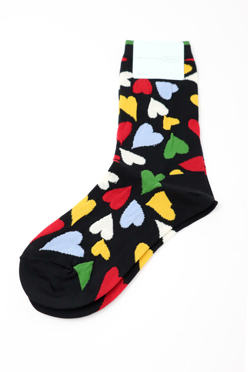 Hansel From Basel Terrazzo Hearts Sheer Crew Socks